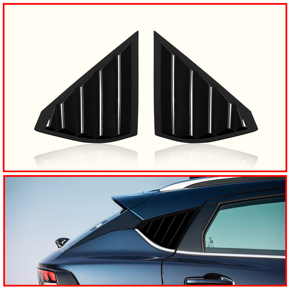 Fronx Rear Window Side Louvers || Carbon Fiber And Glossy Black Finish