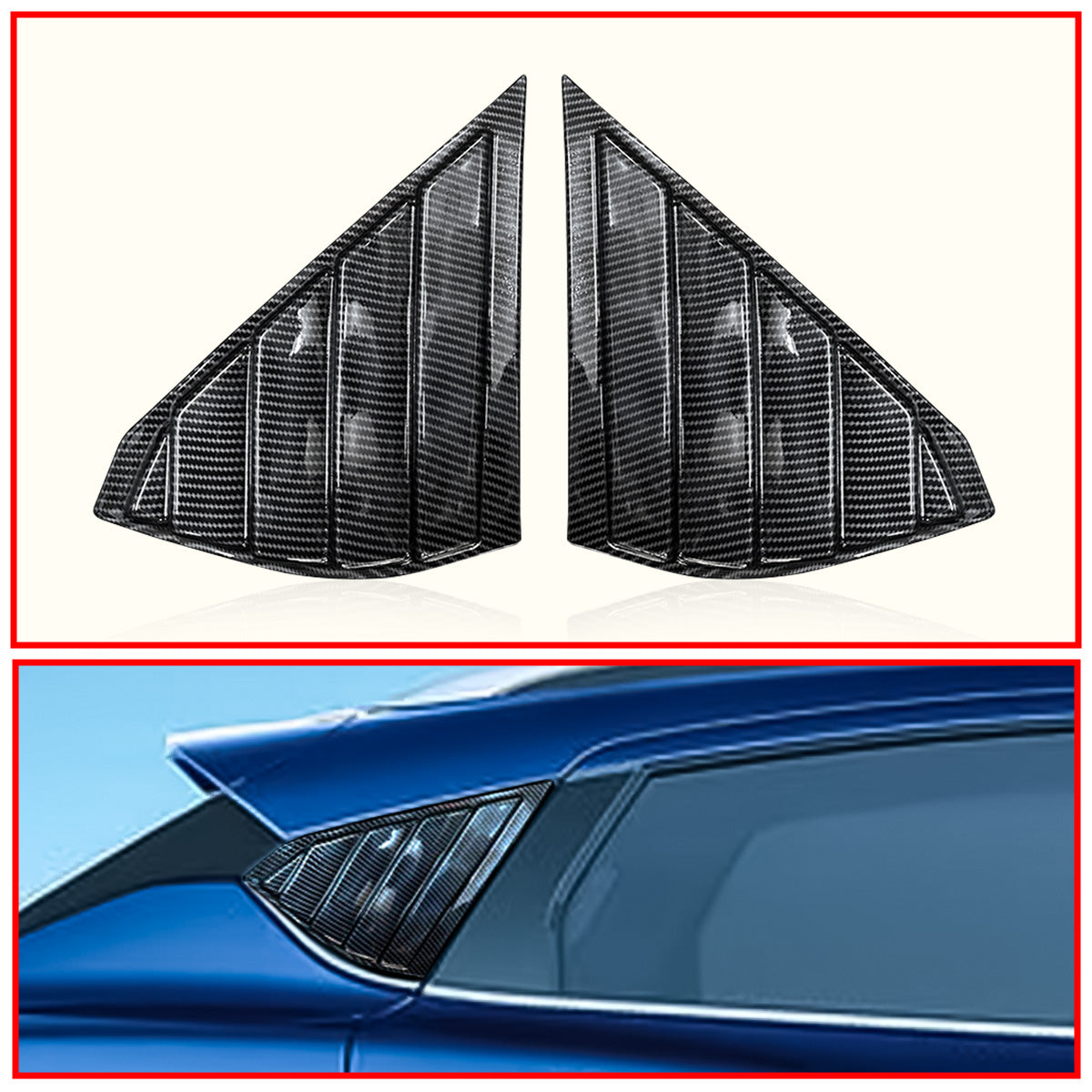 Fronx Rear Window Side Louvers || Carbon Fiber And Glossy Black Finish