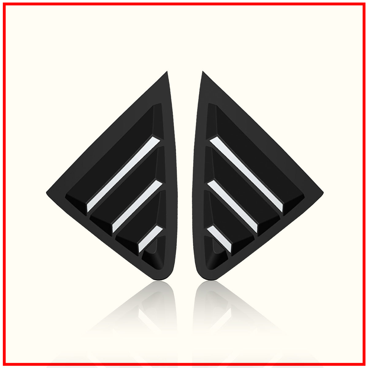 Slavia Rear Window Side Louvers || Carbon Fiber And Glossy Black Finish
