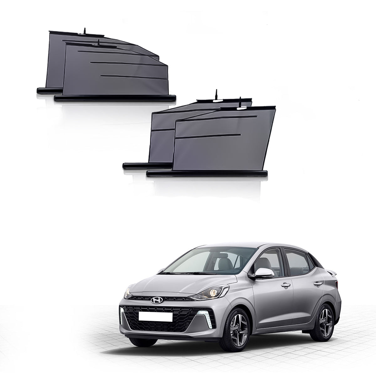 Hyundai Aura Automatic window roller curtains | Car Roller Retractable Sun Shades