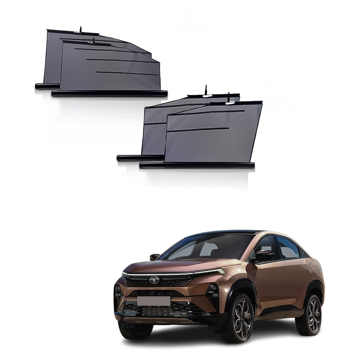 Tata Curvv Automatic window roller curtains | Car Roller Retractable Sun Shades