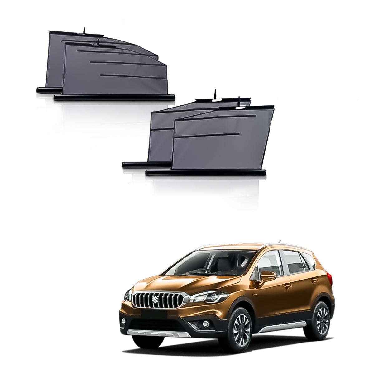 Maruti S-Cross Automatic window roller curtains | Car Roller Retractable Sun Shades