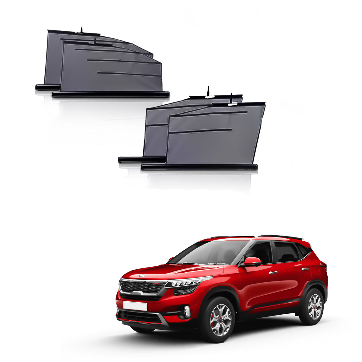 Kia Seltos Automatic window roller curtains | Car Roller Retractable Sun Shades