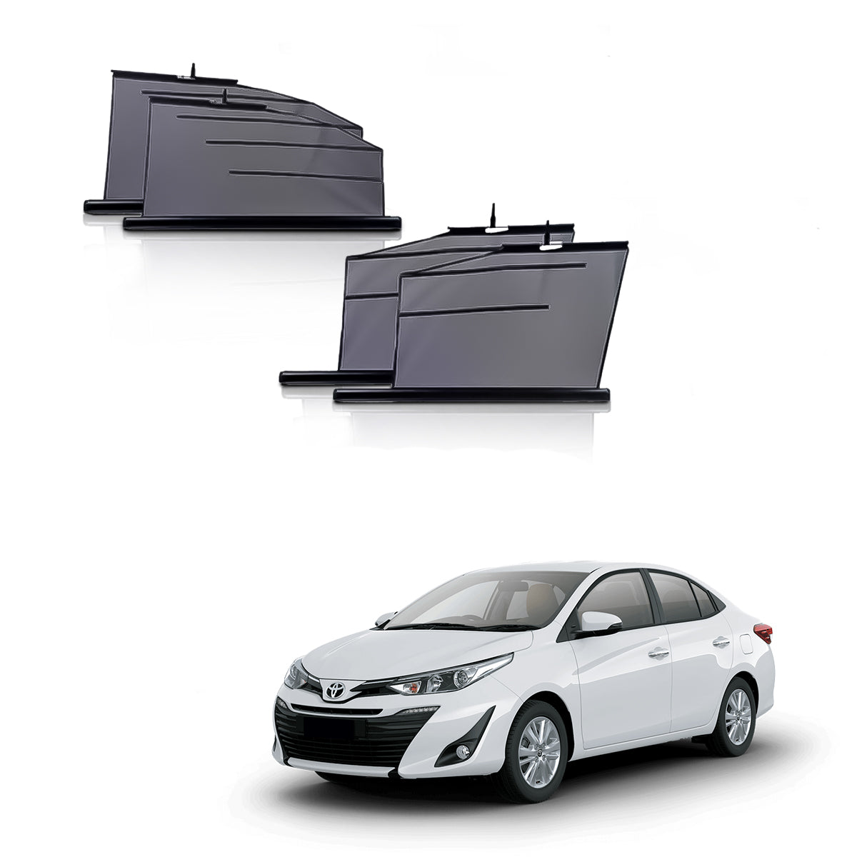 Toyota Yaris Automatic window roller curtains | Car Roller Retractable Sun Shades
