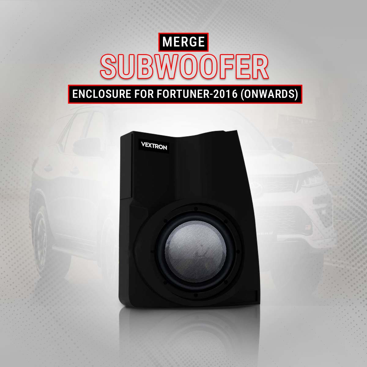 Vextron Car Specific Subwoofer For Fortuner | 8 Inch Active Enclosure With Amplifier