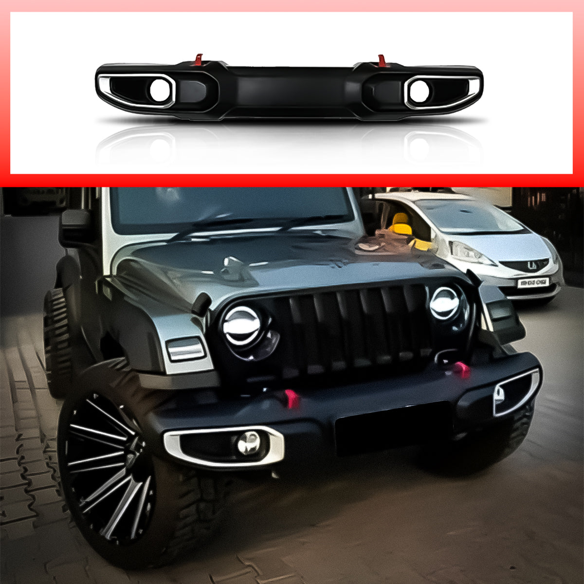 Thar Roxx Wrangler Style Front Bumper Modified Guard