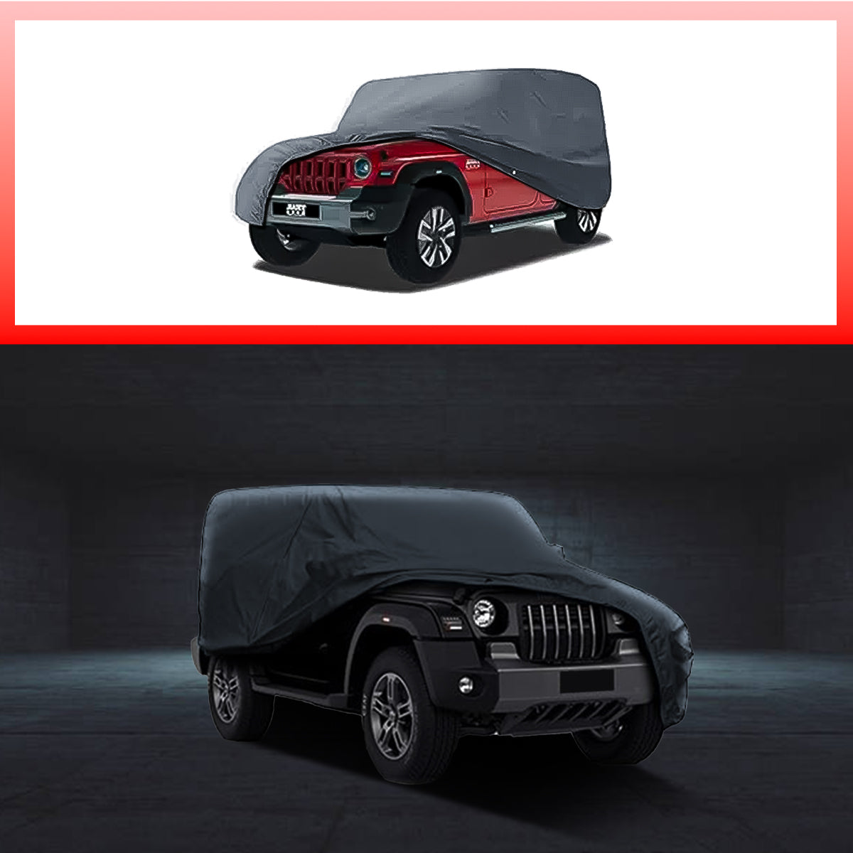 Thar Roxx Car Body Cover American Grey Waterproof Wtih UV Protection