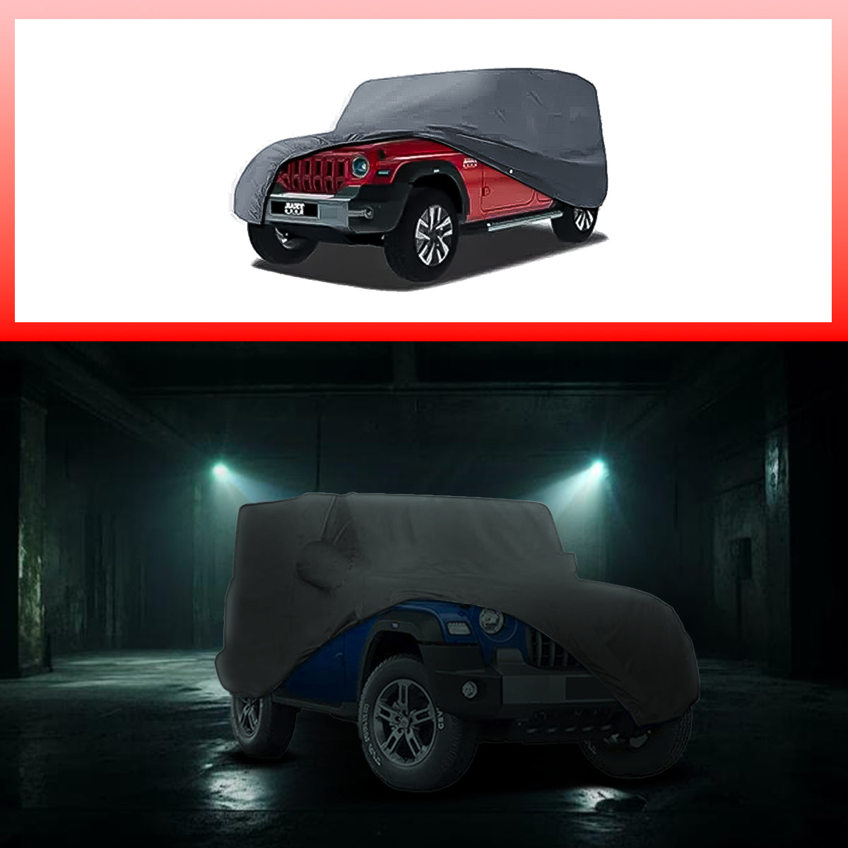 Thar Roxx Car Body Cover American Grey Waterproof Wtih UV Protection