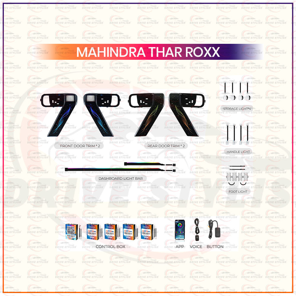 Cardi Ambient Light for Mahindra Thar Roxx (Set of 18)