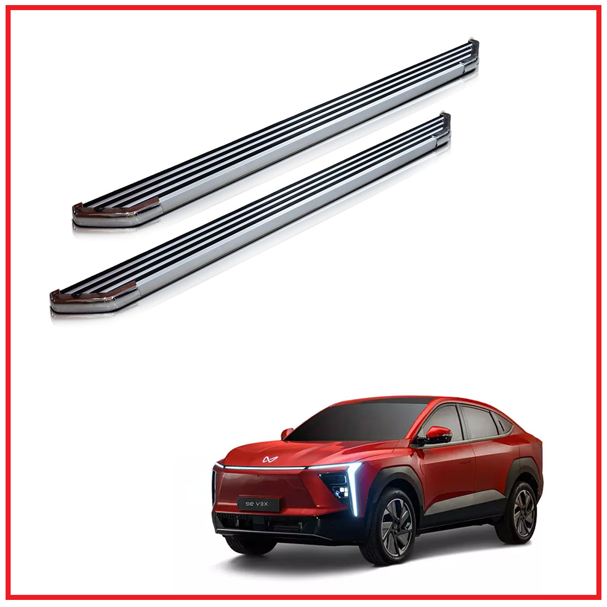 Mahindra XEV 9e Side Foot Step-Zebra Design