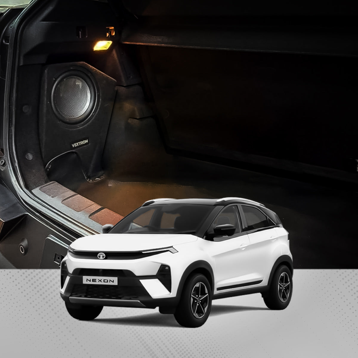 Vextron Underseat Car Subwoofer For Nexon 2017 Onwards | 12 Inch Active Enclosure With Inbuilt Amplifier