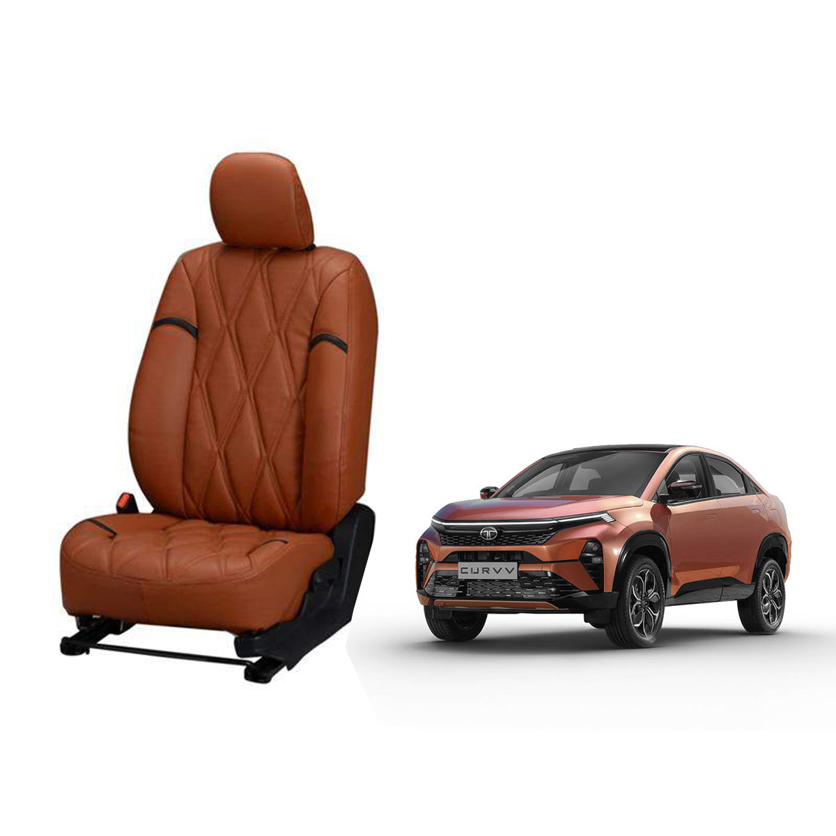 Tata Curvv Kite Series 3D Custom Nappa Leather Car Seat Covers