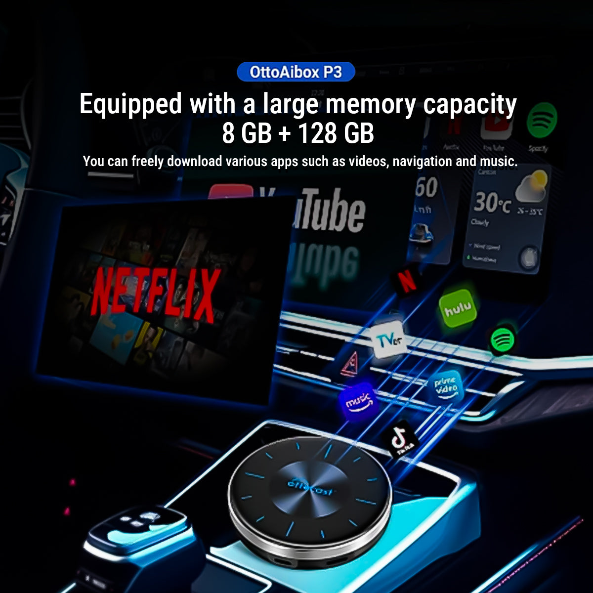 Ottocast P3 Remote Control Carplay Ai Box Android Car Adapter || Picasou 3