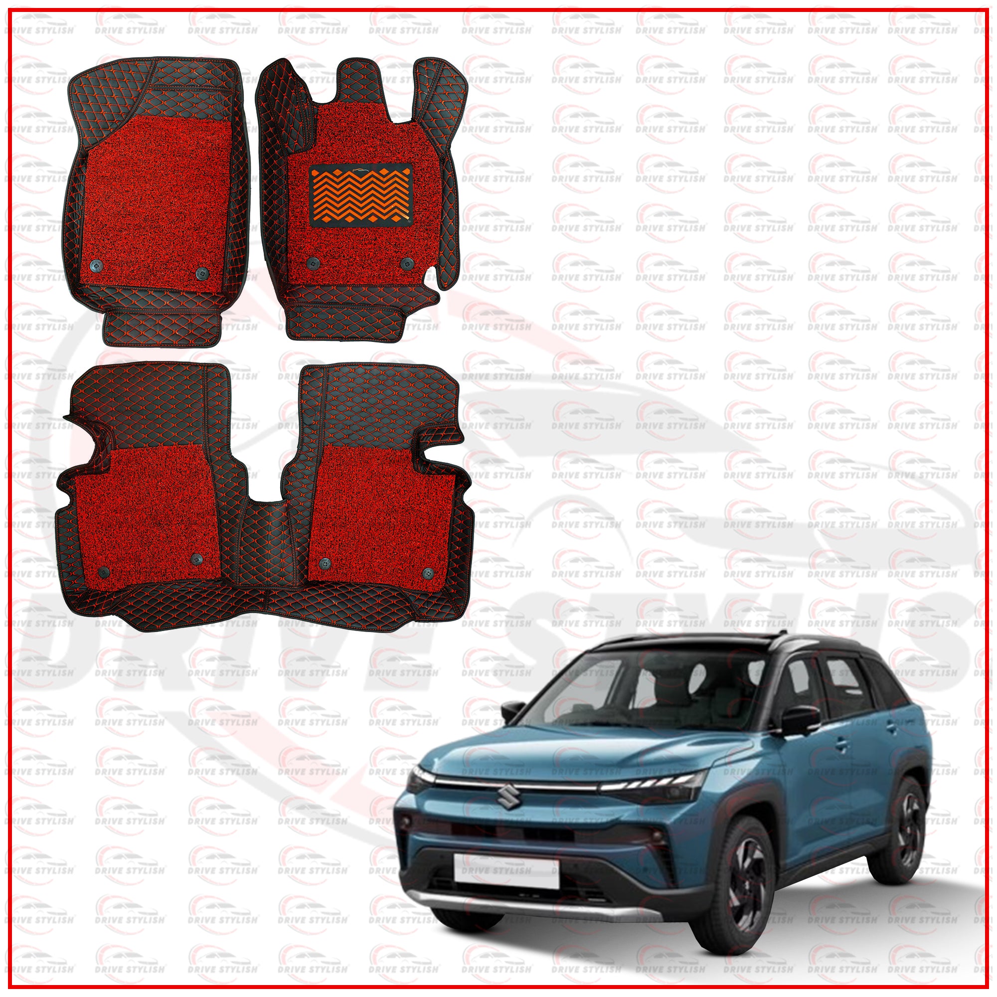 7D Mats for Maruti Suzuki Victoris- Red
