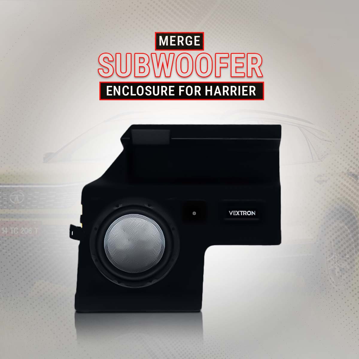 Vextron Underseat Car Subwoofer For Tata Harrier 2017 Onwards | 12 Inch Active Enclosure With Inbuilt Amplifier