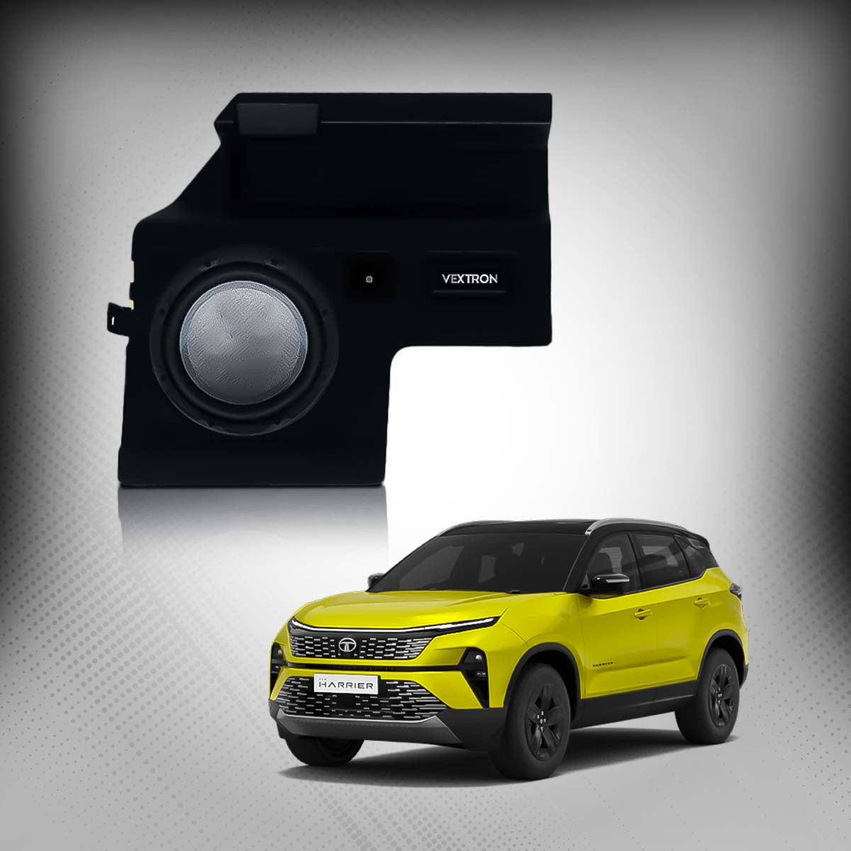 Vextron Underseat Car Subwoofer For Tata Harrier 2017 Onwards | 12 Inch Active Enclosure With Inbuilt Amplifier