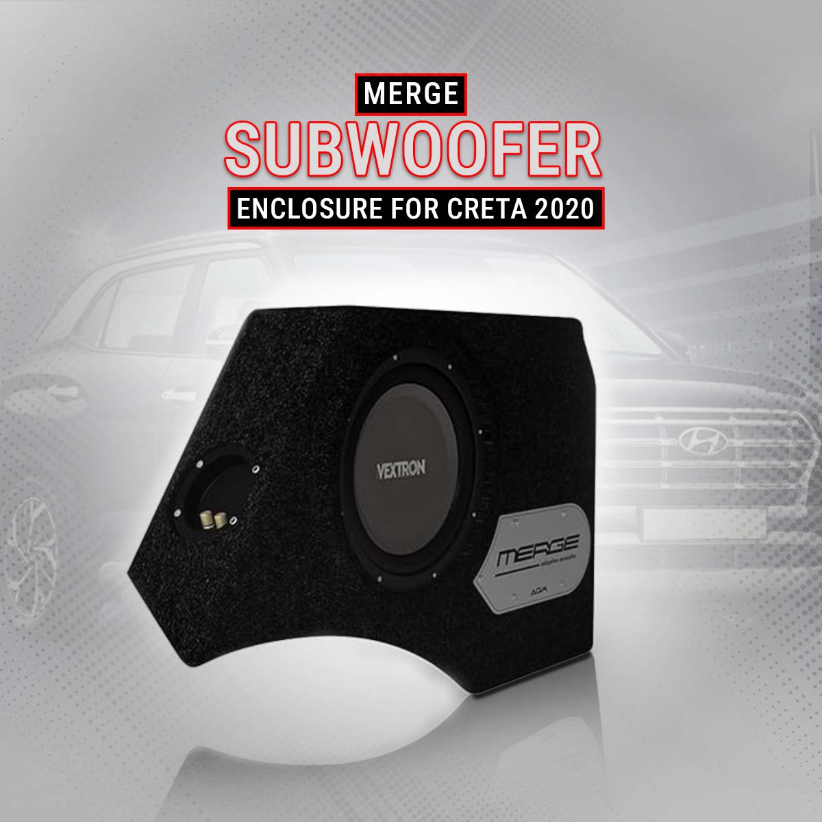 Vextron Car Specific Subwoofer For Creta 2020 | 8 Inch Active Enclosure With Amplifier