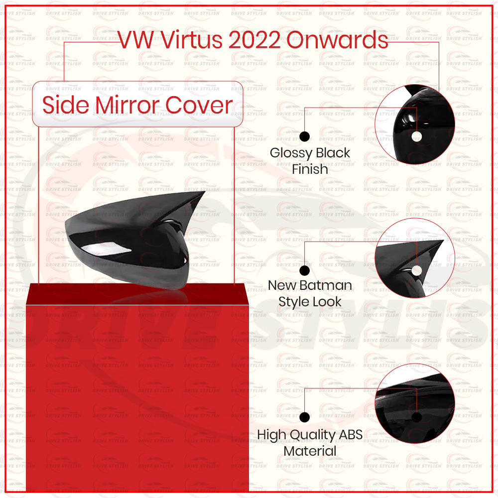 Batman Side Mirror Cover for VW Virtus 2022 Onwards