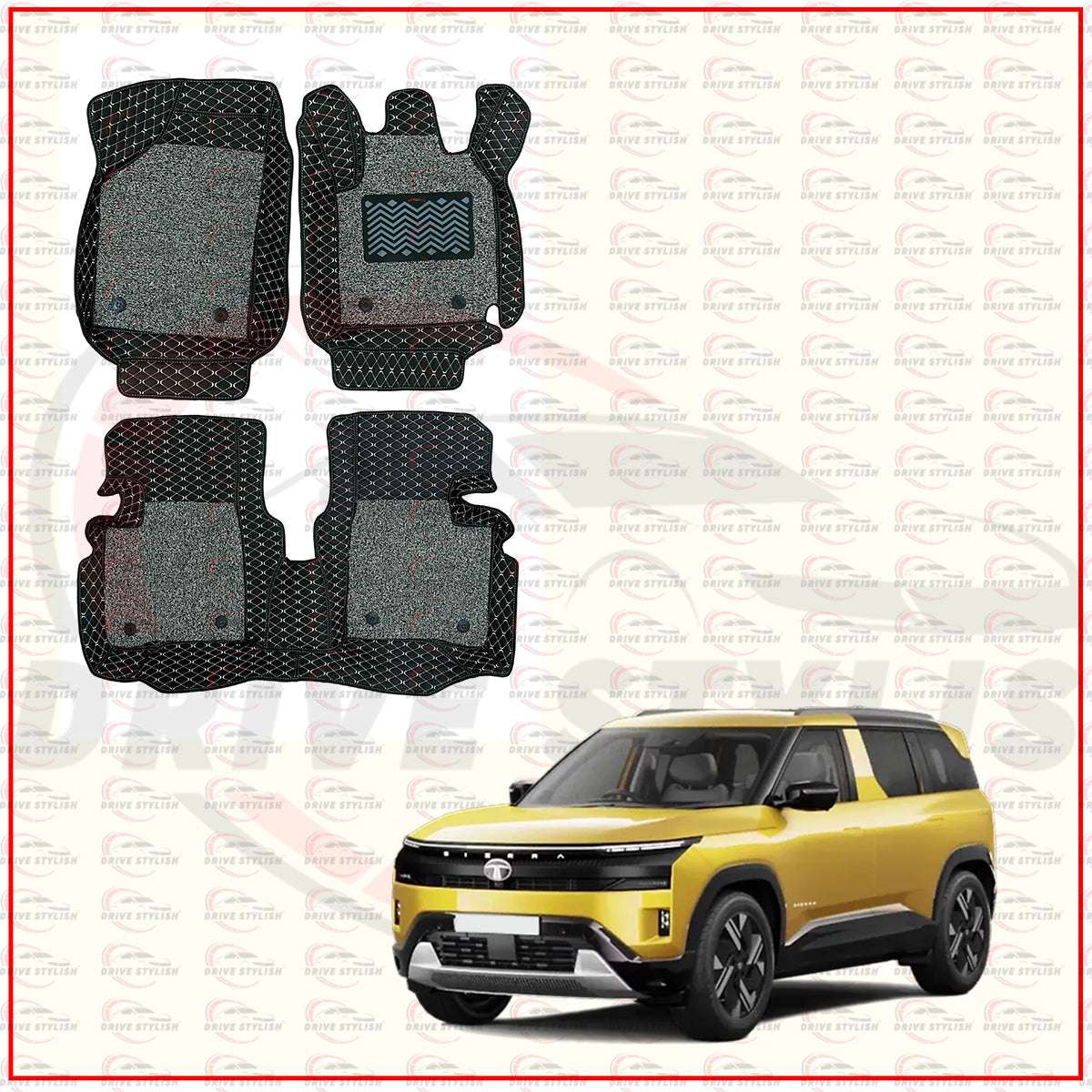 Black and Grey 7D Mats for Tata Sierra 2026