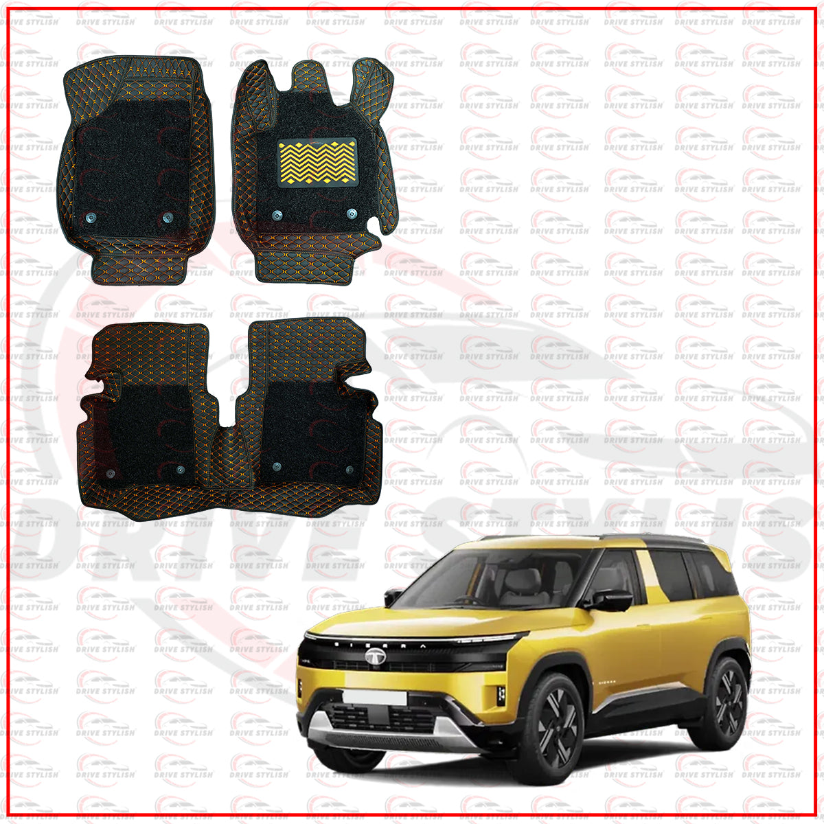 Black Tan 7D Mats for Tata Sierra 2026