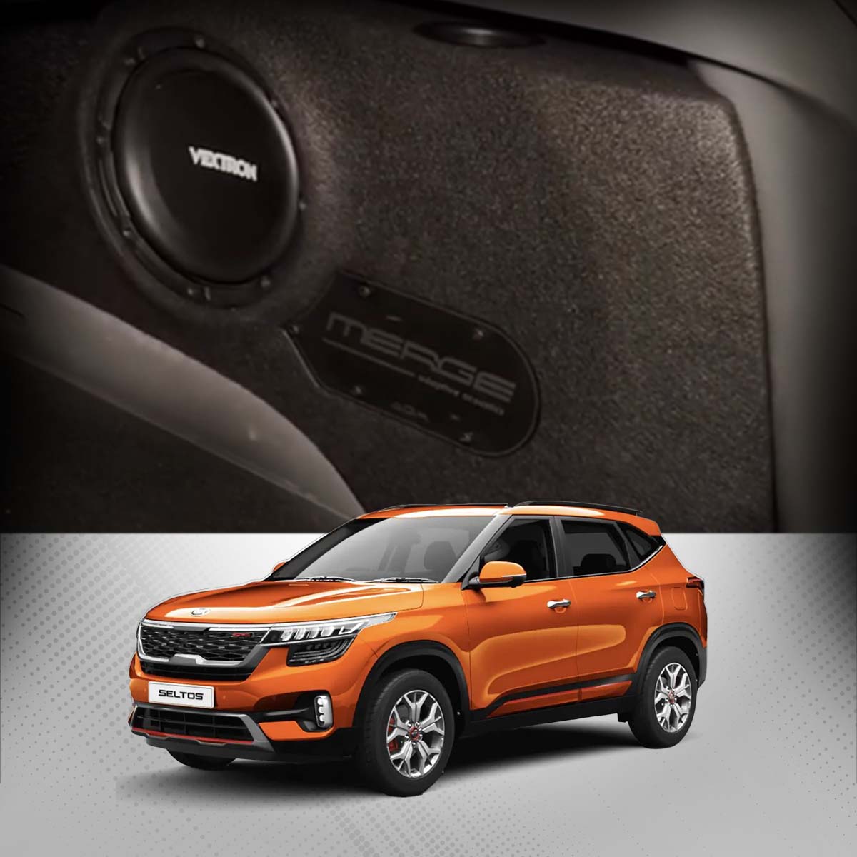 Vextron Car Specific Subwoofer For Seltos 2020 | 8 Inch Active Enclosure With Amplifier