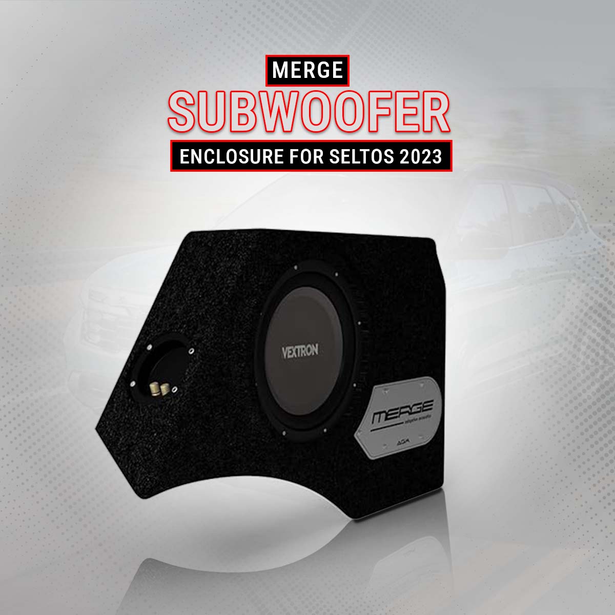 Vextron Car Specific Subwoofer For Seltos 2023 | 8 Inch Active Enclosure With Amplifier