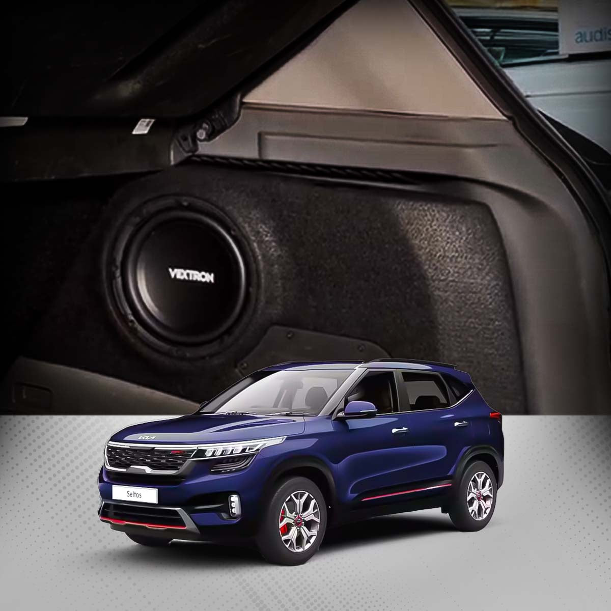 Vextron Car Specific Subwoofer For Seltos 2023 | 8 Inch Active Enclosure With Amplifier