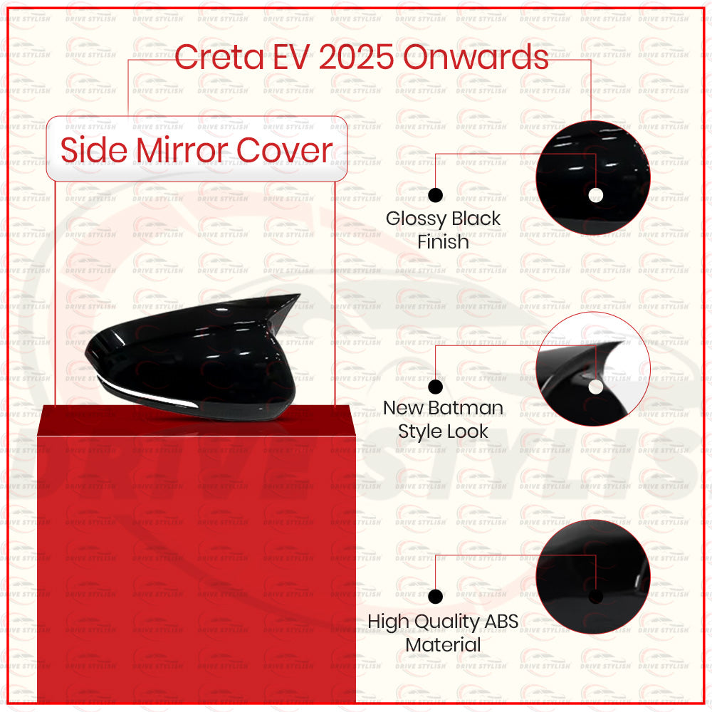 Batman Side Mirror Cover for Hyundai Creta EV 2025 Onwards