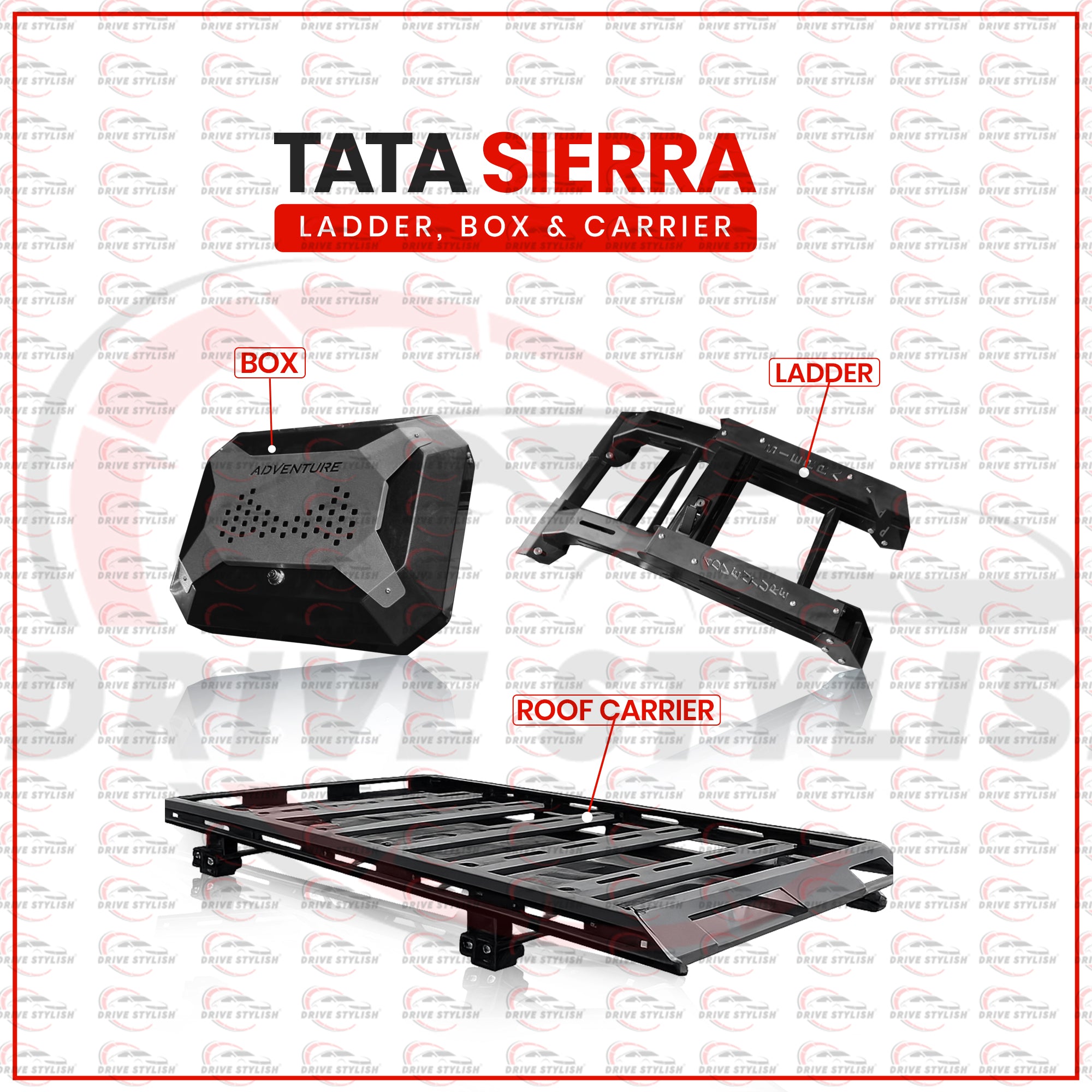 Tata Sierra Roof Ladder, Box, and Carrier Kit