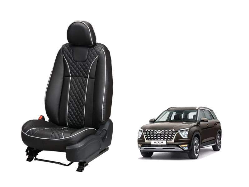 Hyundai Alcazar Art Leather Seat Cover - Moon Design