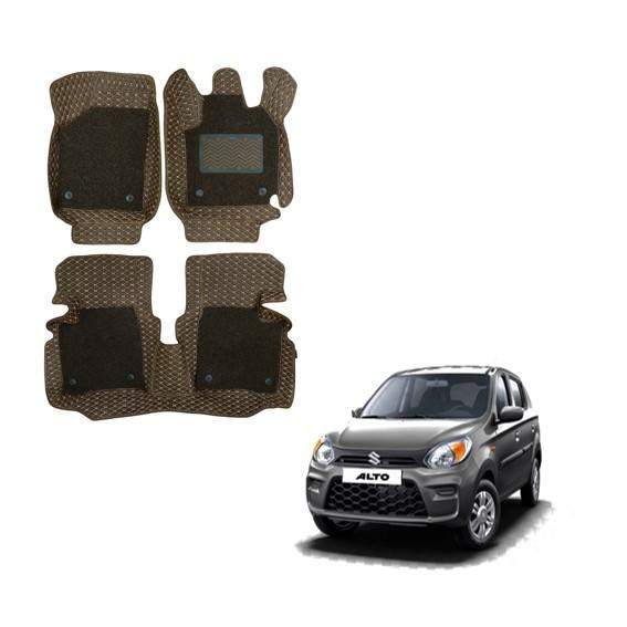 Maruti Suzuki Alto 800 Luxurious 7D Foot Mats - Brown Colour