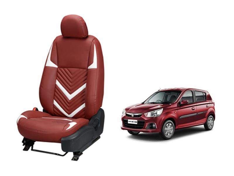 Alto K10 Zig Zag SERIES 3D CUSTOM ART LEATHER CAR SEAT COVERS