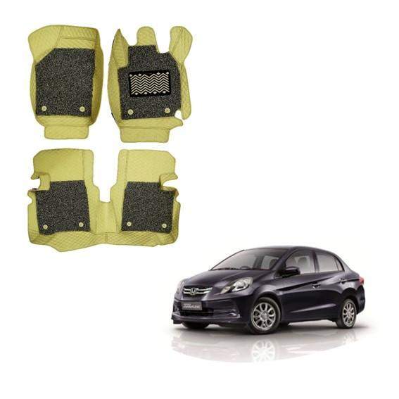 Honda Amaze (2012) Premium 7D Foot Mats - Beige Colour