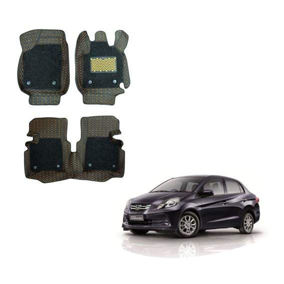 Honda Amaze (2012) Luxury 7D Mats - Silver/Tan Colour