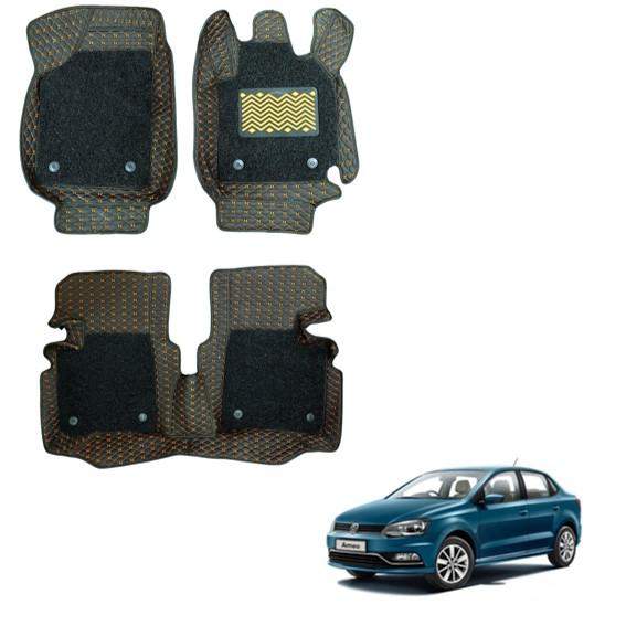 Attractive Mat Carpet for Volkswagen Ameo - Black/Tan Colour