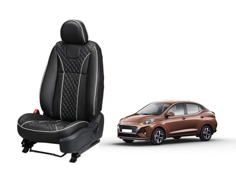 Hyundai Aura Art Leather Seat Cover - Moon Design