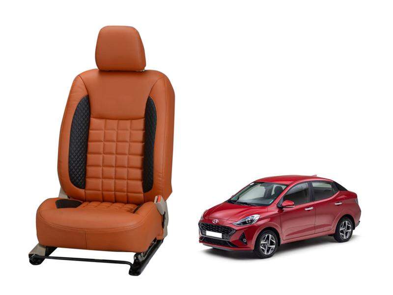 Hyundai Aura Nappa Leather Seat Cover - Prizm Design