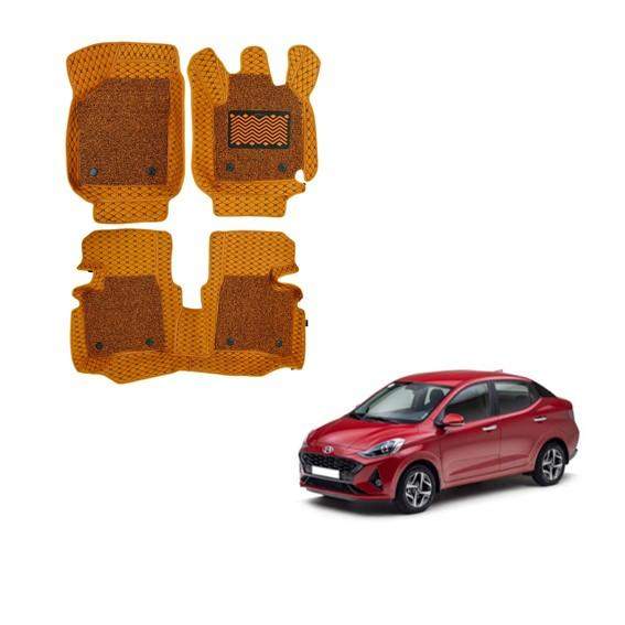 Hyundai Aura Luxurious 7D Boot Mat - Tan Colour