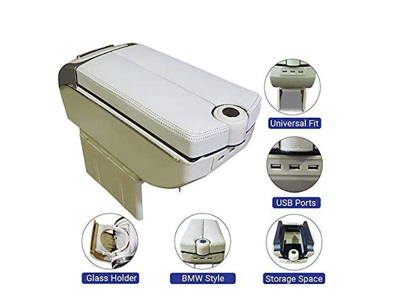 Drivestylish Universal Car Armrest- BMW Design(Beige)