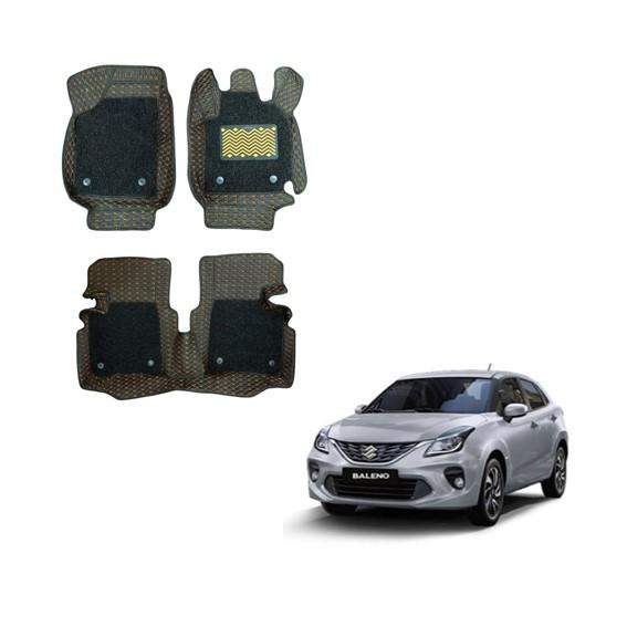 Maruti Suzuki Baleno Attractive 7D Mats - Silver/Tan Colour