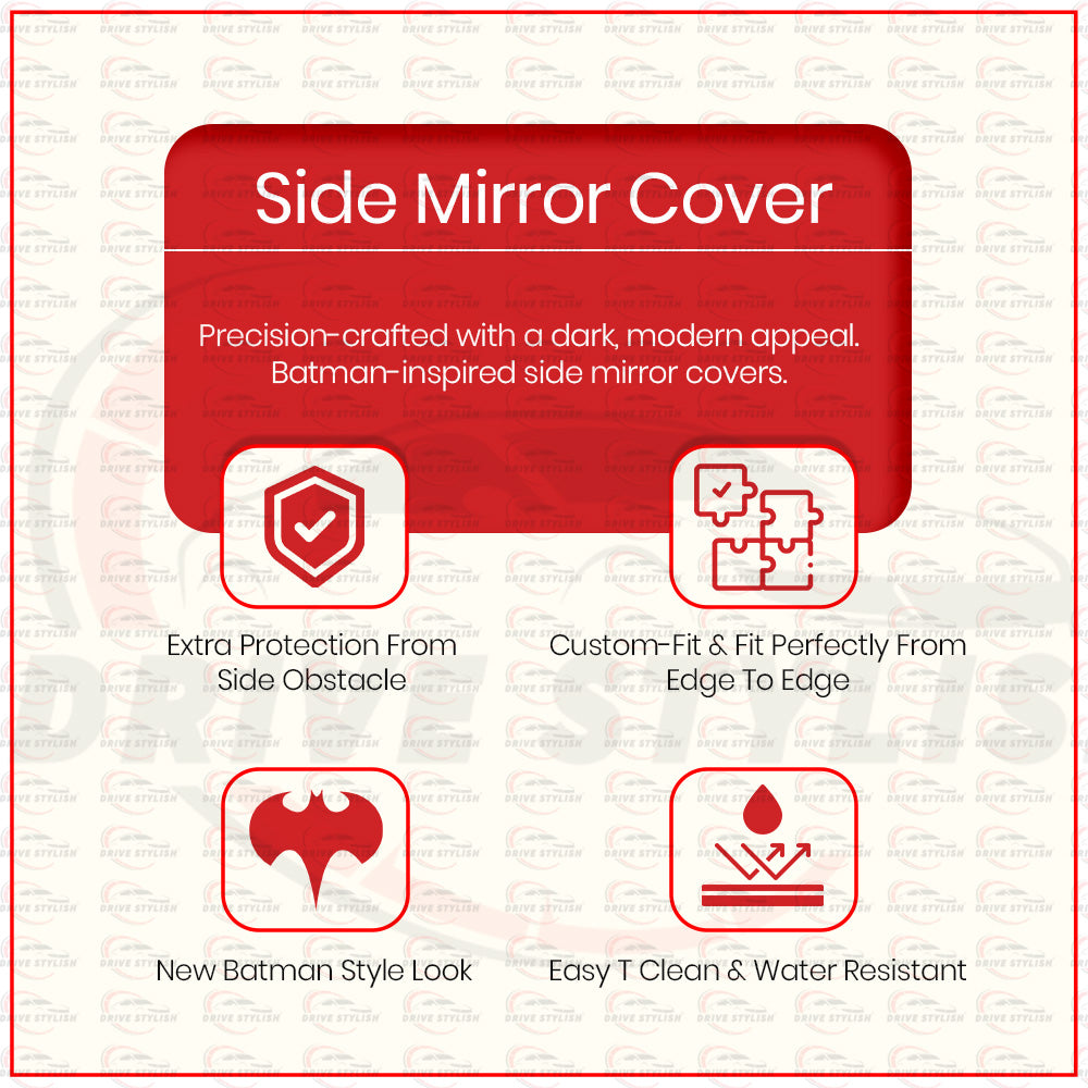 Batman Side Mirror Cover for Hyundai i10 Nios 2019 Onwards