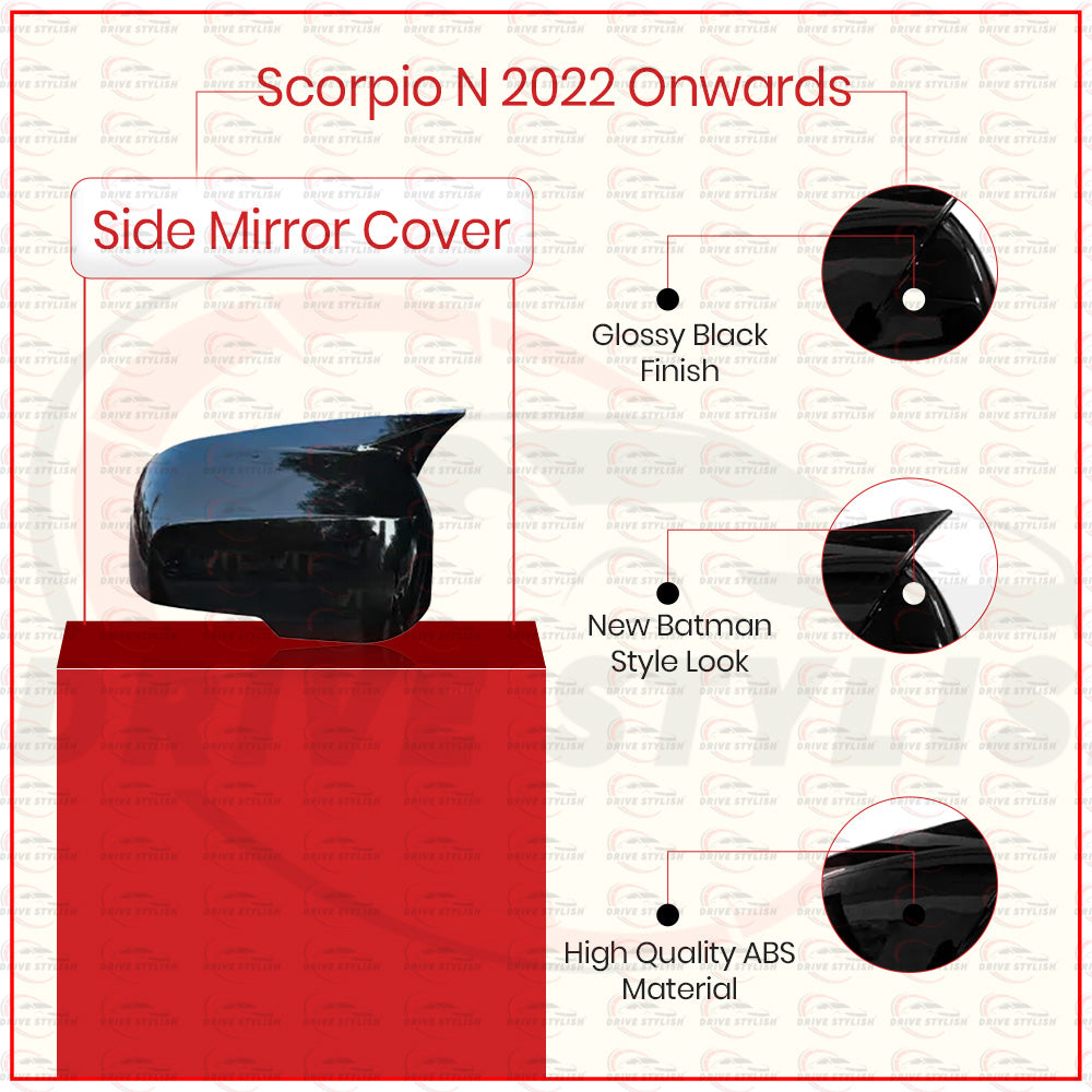 Batman Side Mirror Cover for Mahindra Scorpio N 2022 Onwards