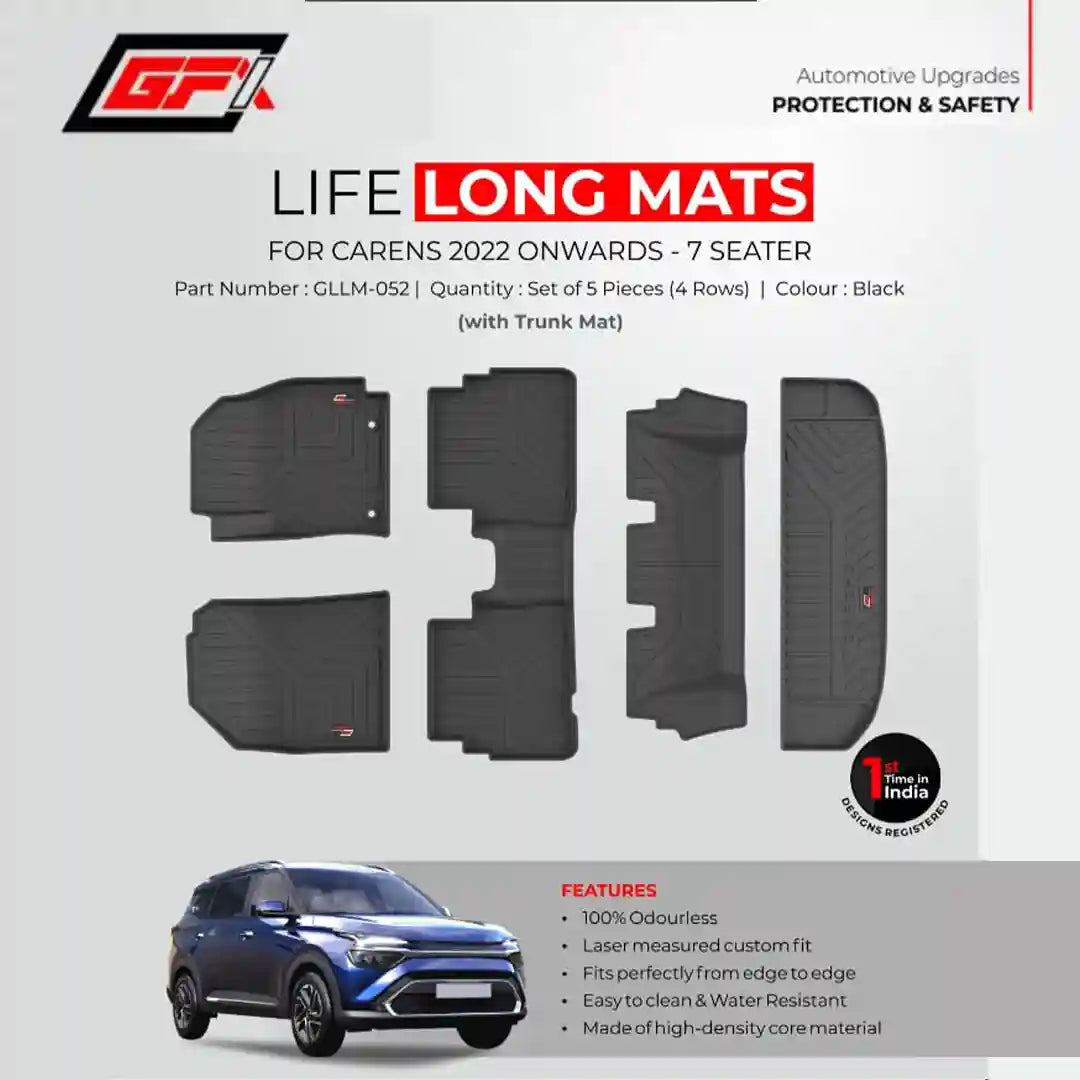 GFX Lifelong floor mats For Carens 2022 Onwards Set Of 5