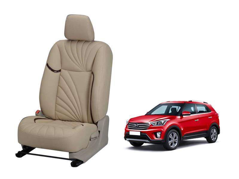 Hyundai Creta (2016) Nappa Leather Seat Cover - Dove Design