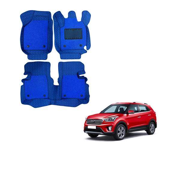 Hyundai Creta (2016) Illustrious 7D Foot Mats - Blue Colour