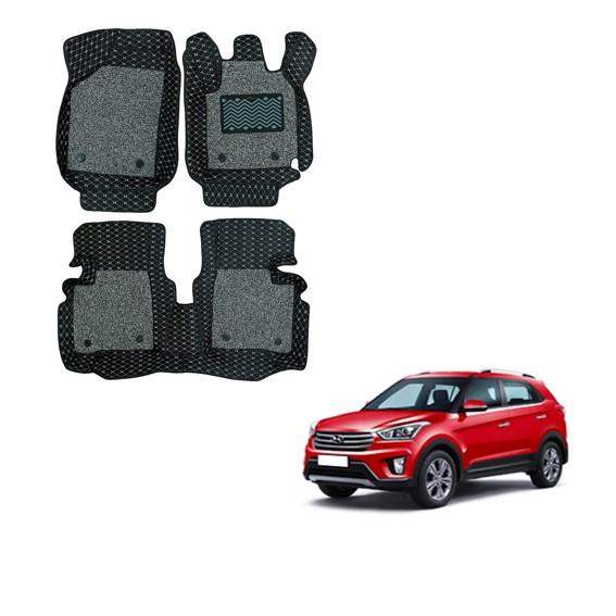 Hyundai Creta (2016) Premium Foot Mats - Black/Grey Colour