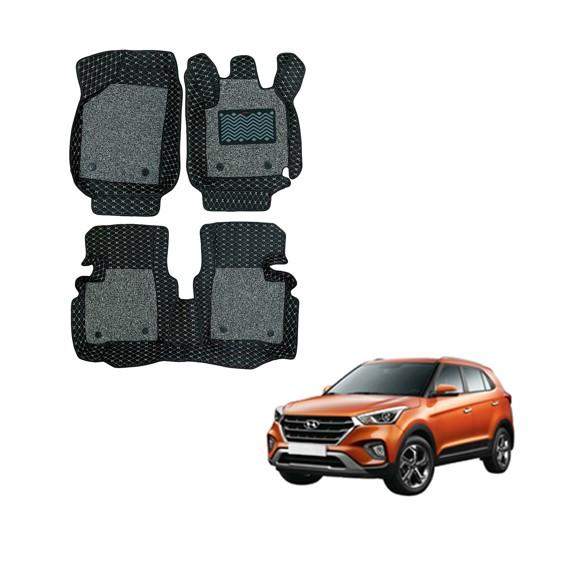 Hyundai Creta (2018) Luxury Foot Mats - Black/Grey Colour
