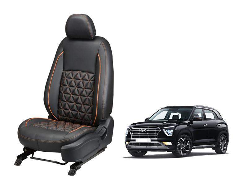 Hyundai Creta (2020) Nappa Leather Seat Cover in Diamond-Cut