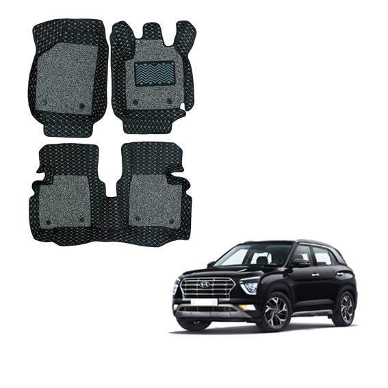 Hyundai Creta (2020) Stylish Foot Mats - Black/Grey Colour