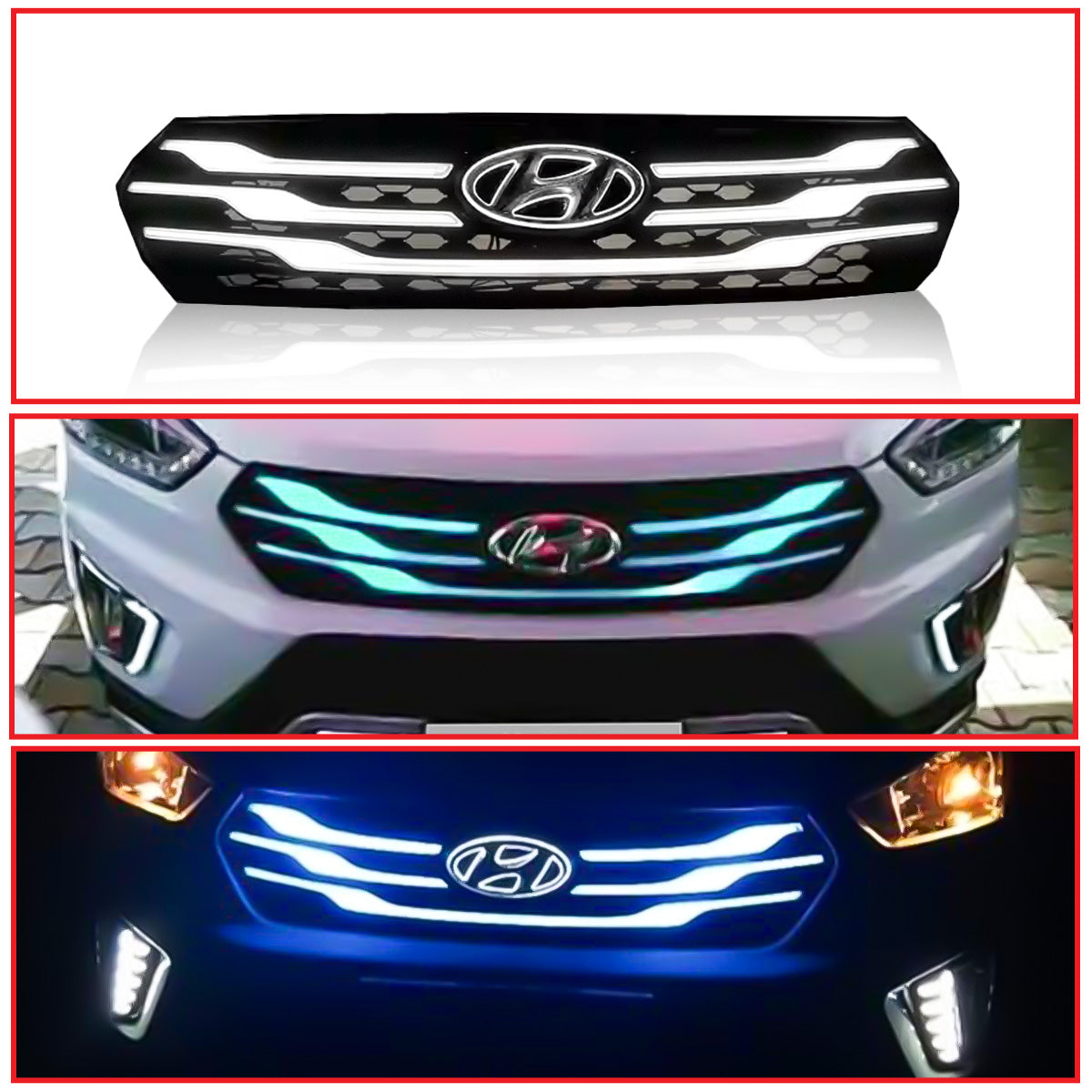 Creta 2016 Front Grill With LED Light